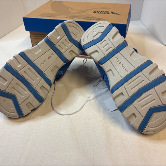 Eddie Bauer Kids Blue and Lime Active Sandals Adjustable Fit - Picture 5 of 6